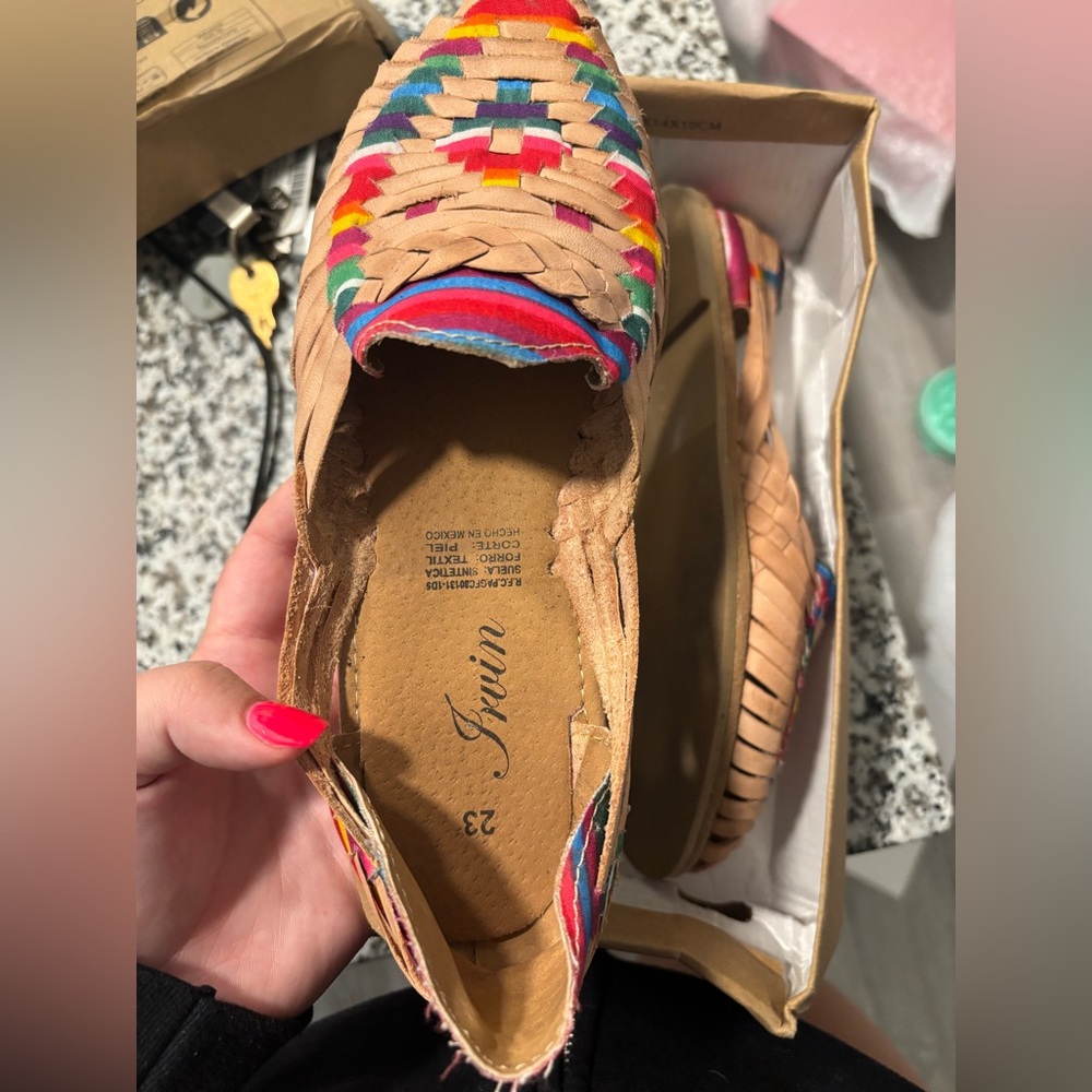 Colorful Woven Leather Sandals
